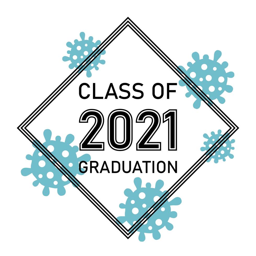Klasse des Abschlusstextdesigns 2021 für Karten, Einladungen oder Banner vektor