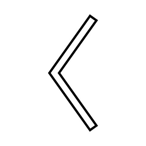 Symbol für die linke schwarze Pfeillinie vektor