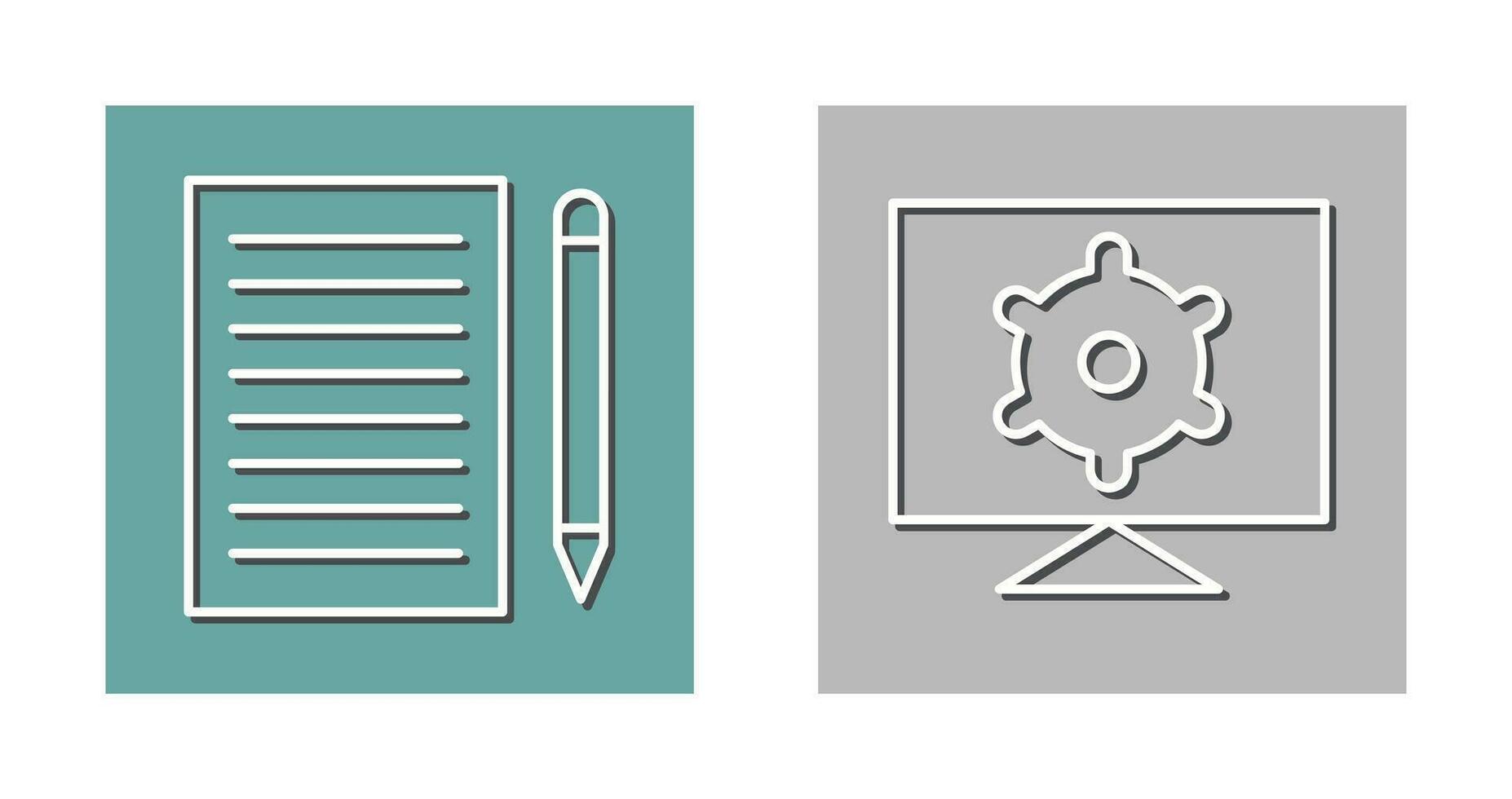 schreiben Feedback und Computer die Einstellungen Symbol vektor