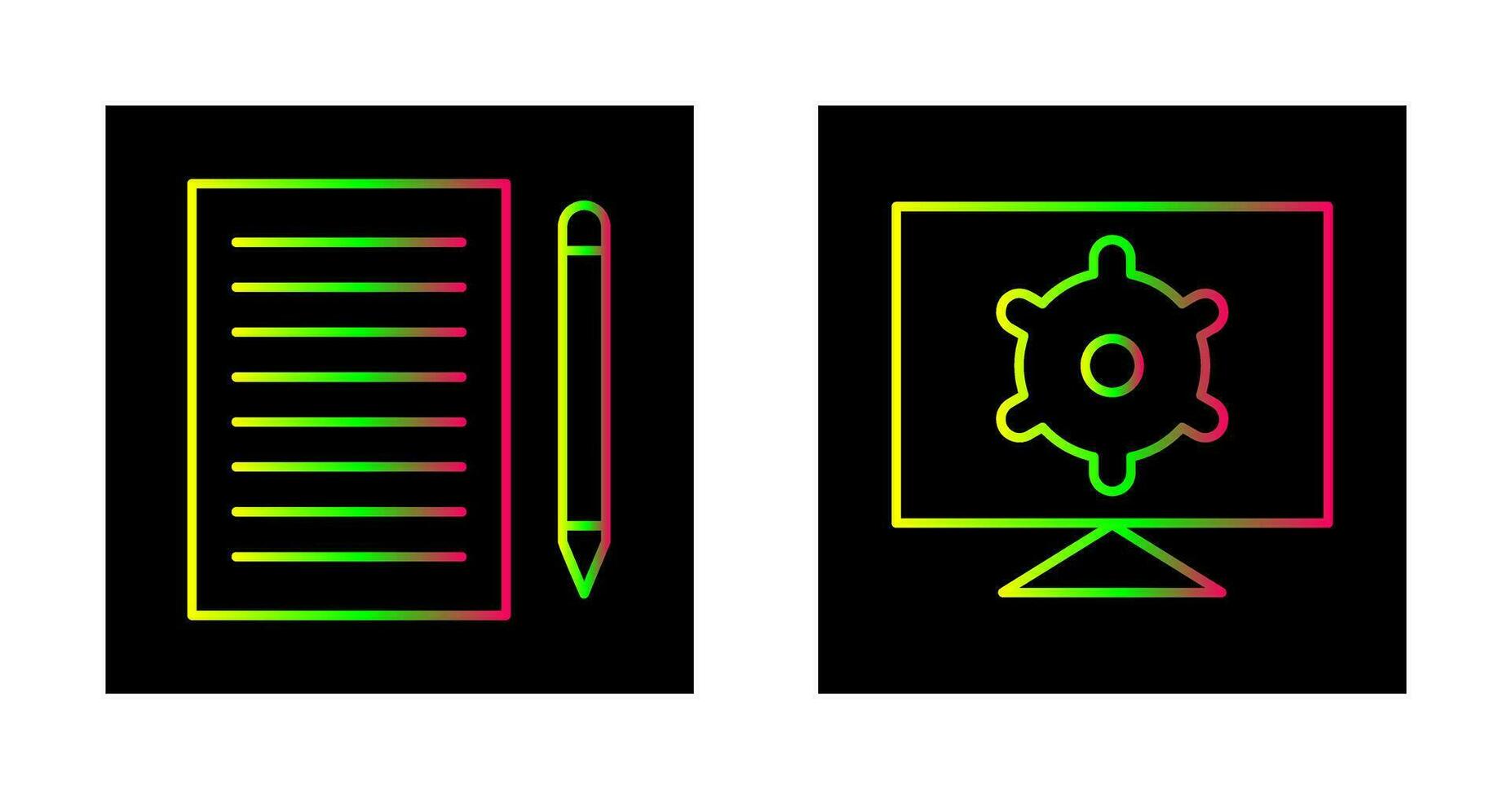 schreiben Feedback und Computer die Einstellungen Symbol vektor