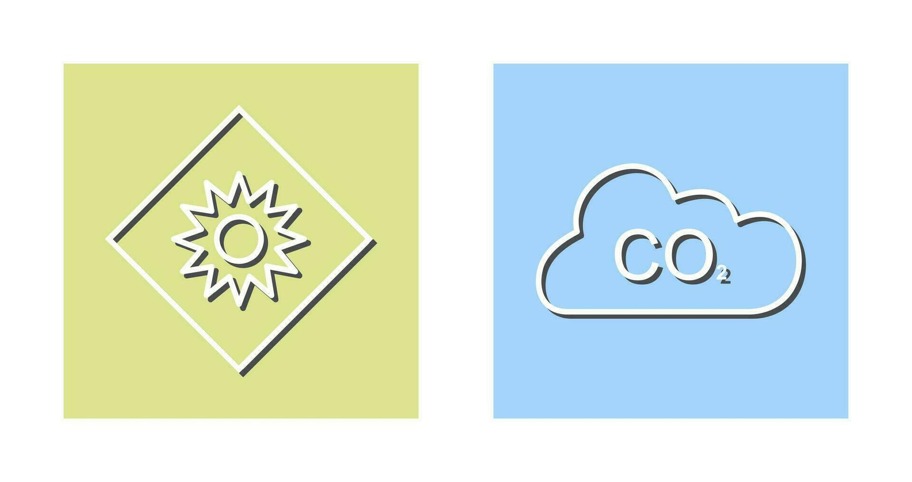 optisch Strahlung und Kohlenstoff Dioxid Symbol vektor