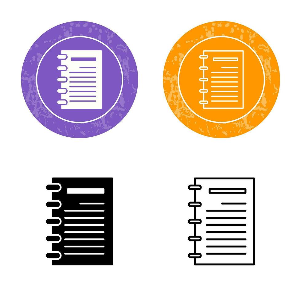 Notizblock-Vektorsymbol vektor
