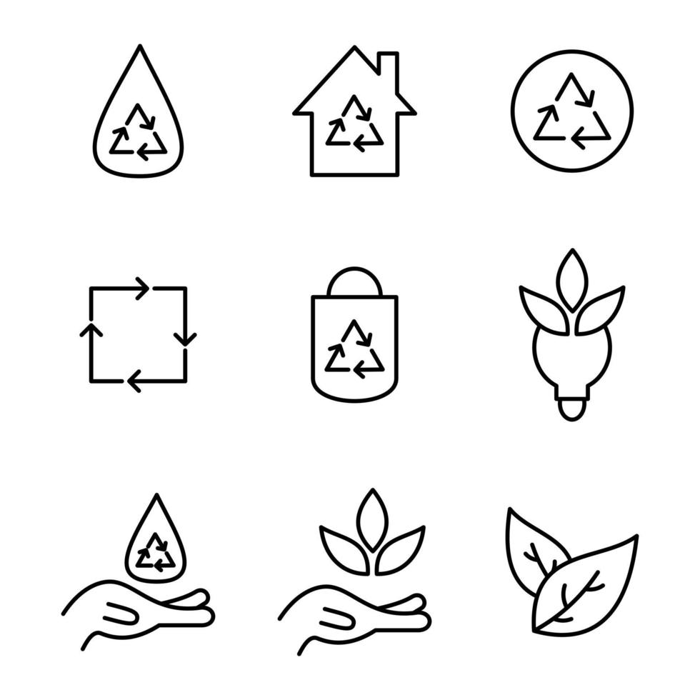 Design Natur Icon Sammlungsset vektor