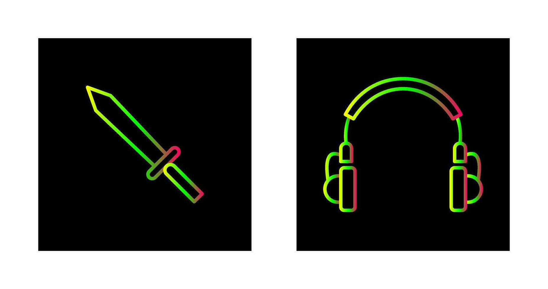 Kopfhörer und Schwert Symbol vektor