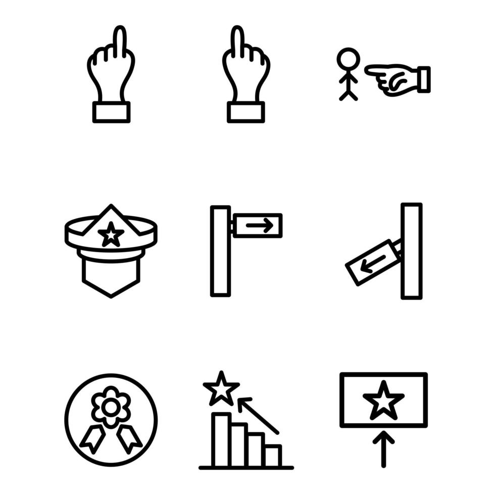 Set Icon Hauptumrissdesign vektor