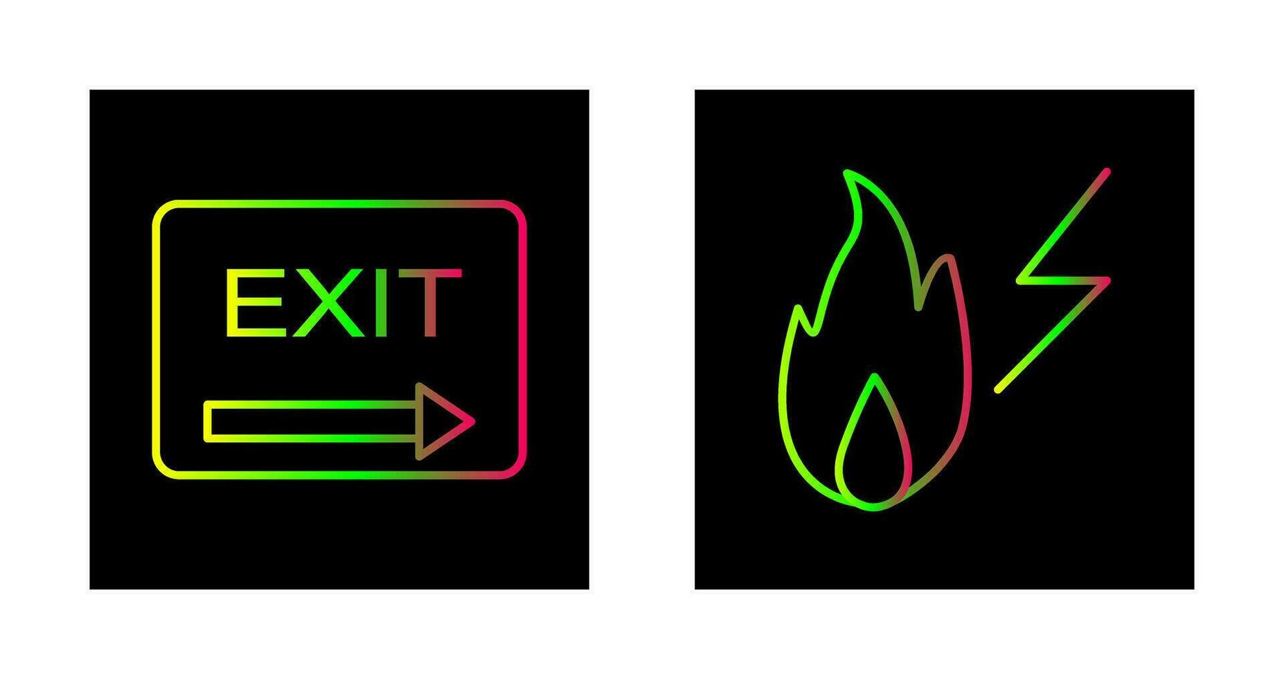 Ausfahrt und Elektrizität Feuer Symbol vektor