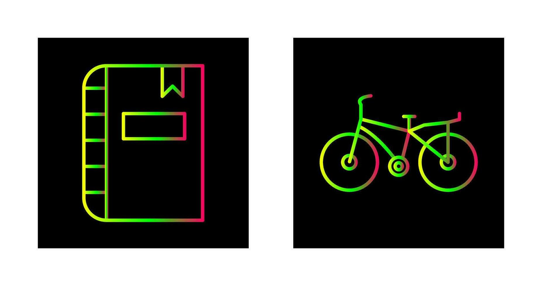 dagbok och cykel ikon vektor