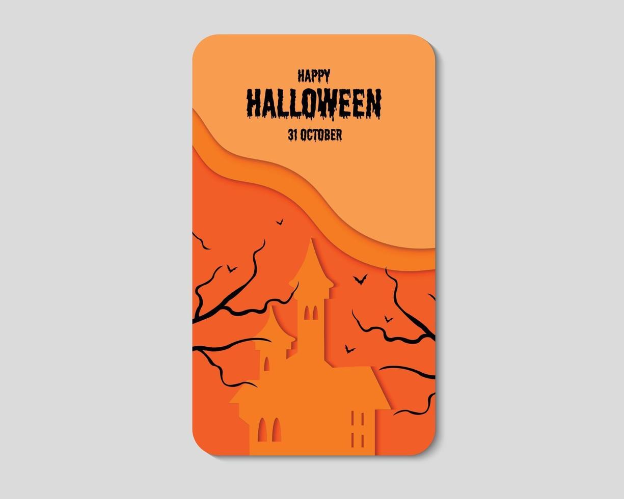 glad halloween slott telefon koncept vektor