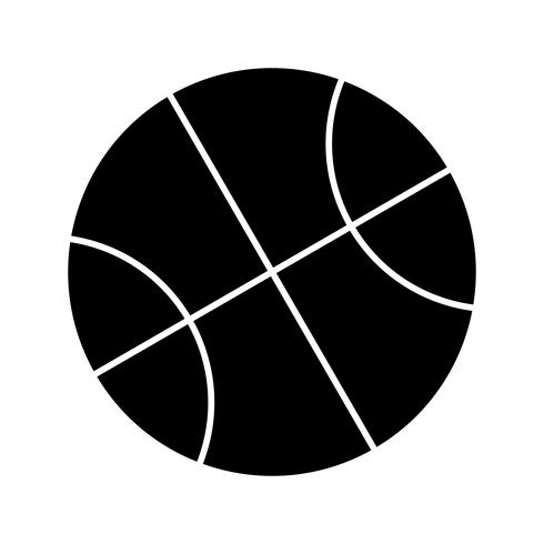 Schwarze Ikone des Basketball-Glyphen vektor