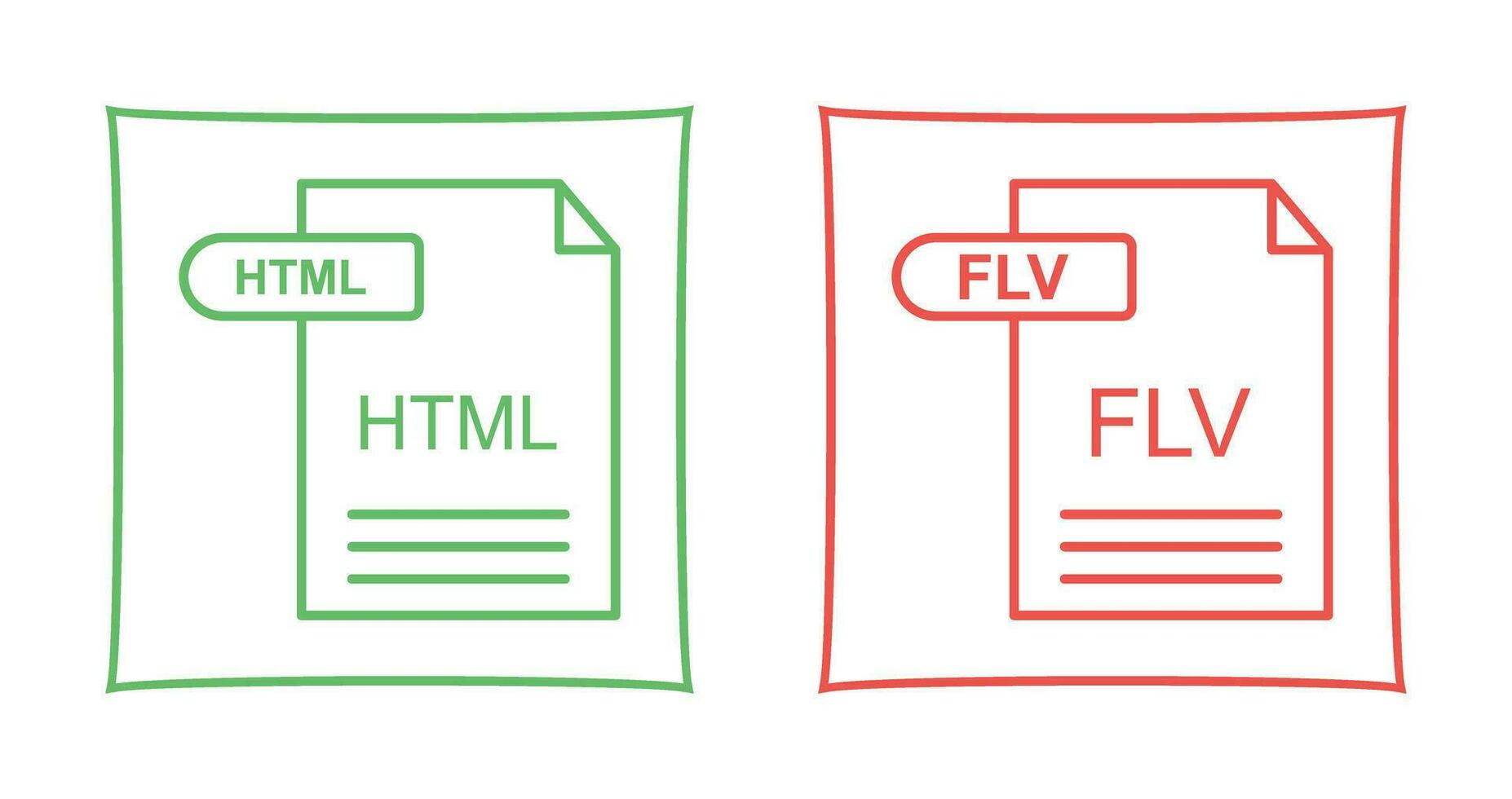 html och flv ikon vektor