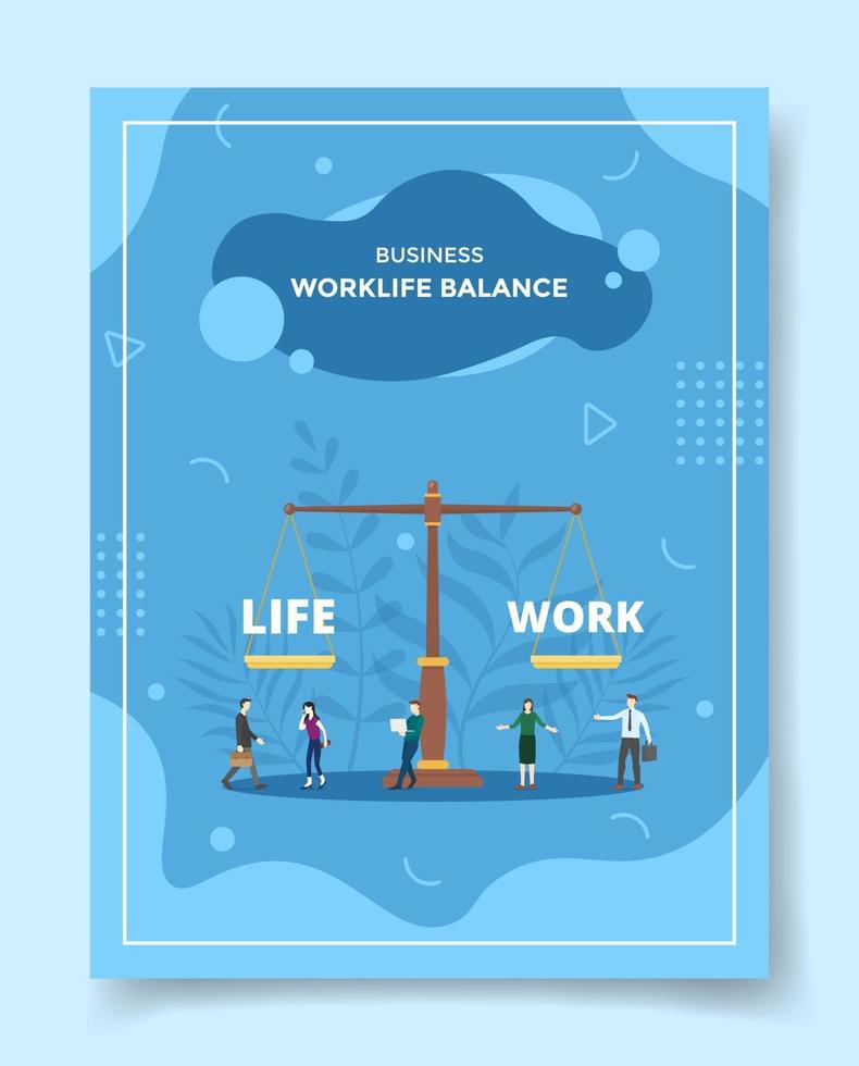 Work-Life-Balance im Maßstabskonzept für die Vorlage von Bannern, Flyern vektor