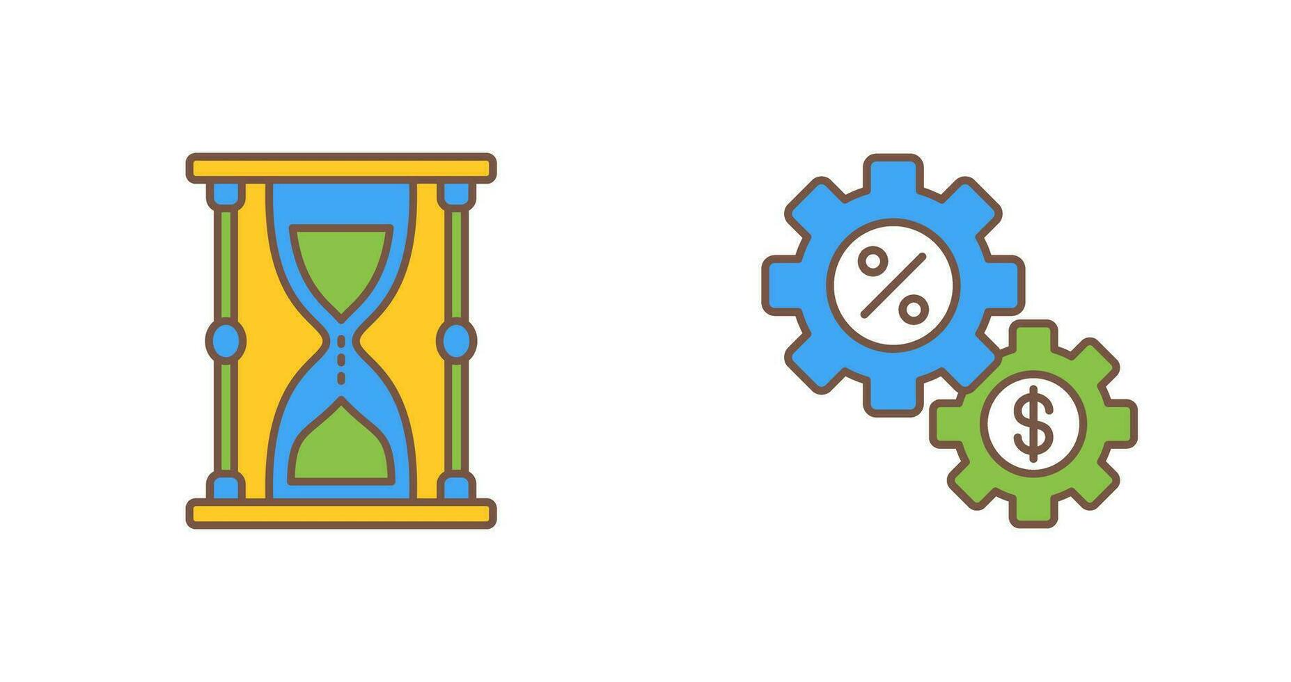 Sanduhr und Kuchen Diagramm Symbol vektor