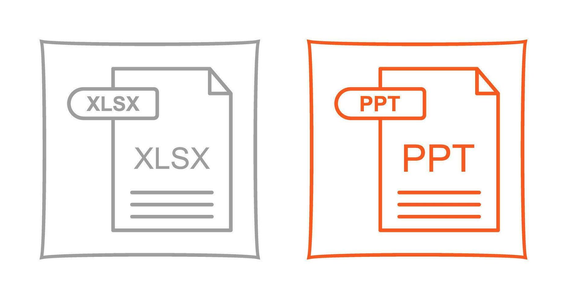 XLSX und ppt Symbol vektor