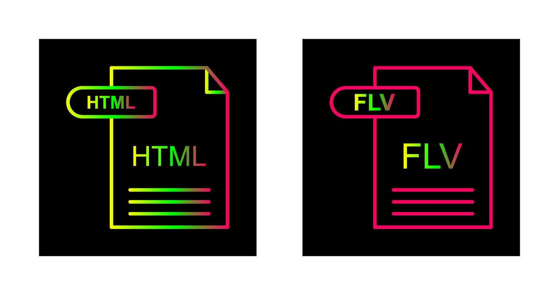 html och flv ikon vektor