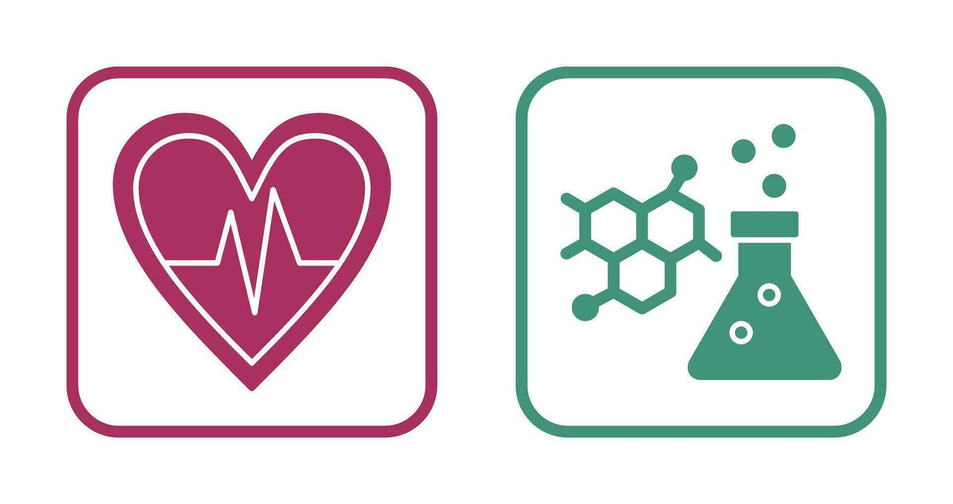 kardiogram och kemi ikon vektor