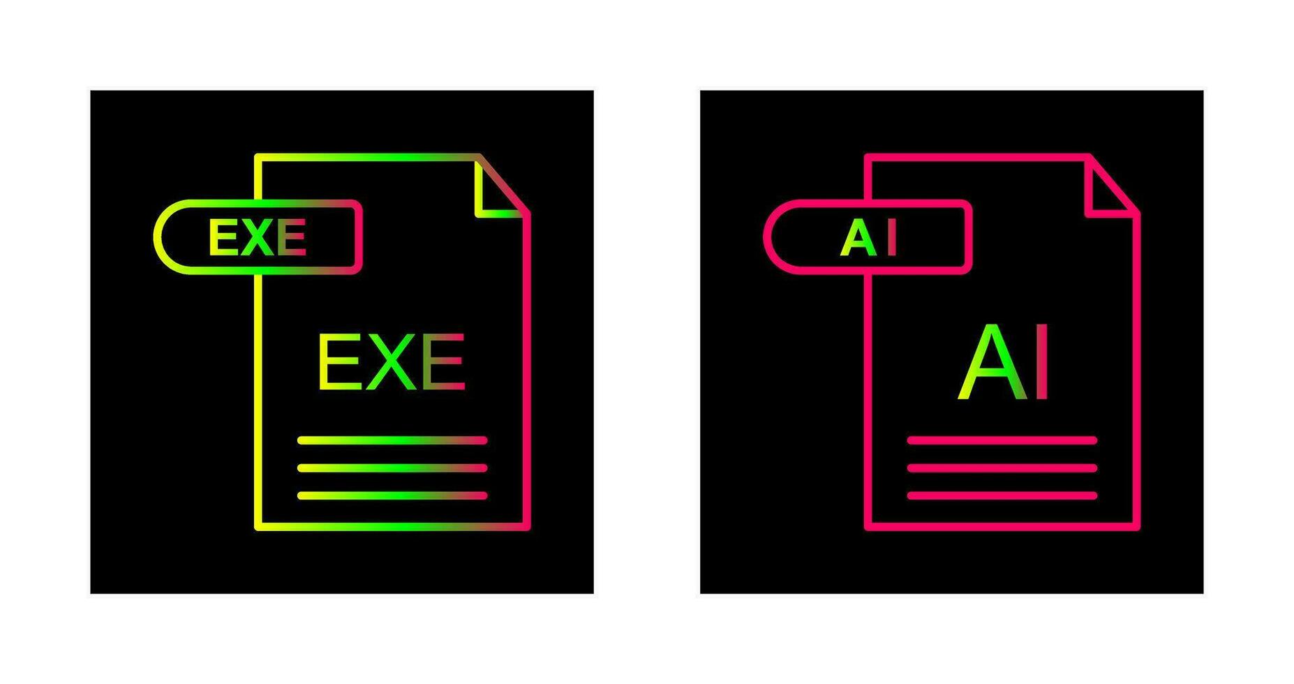 ai und exe Symbol vektor