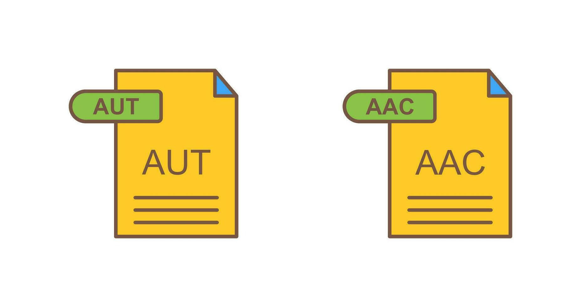 aac und aut Symbol vektor