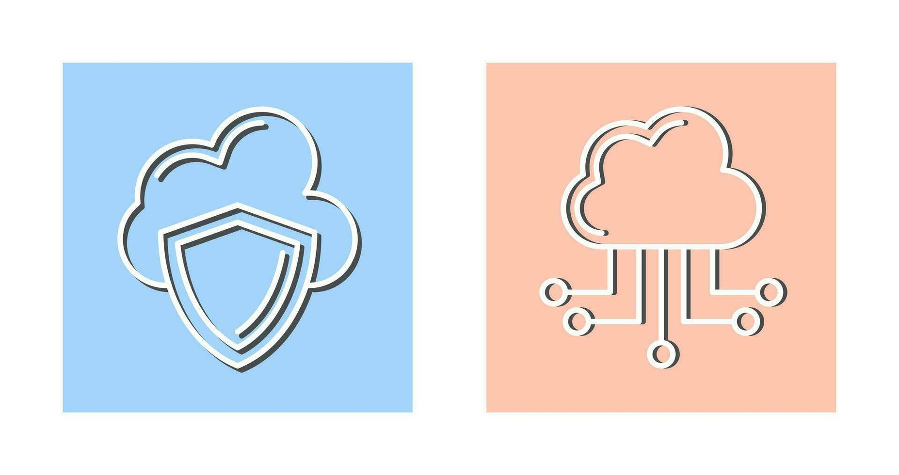 Wolke Computing und Schild Symbol vektor