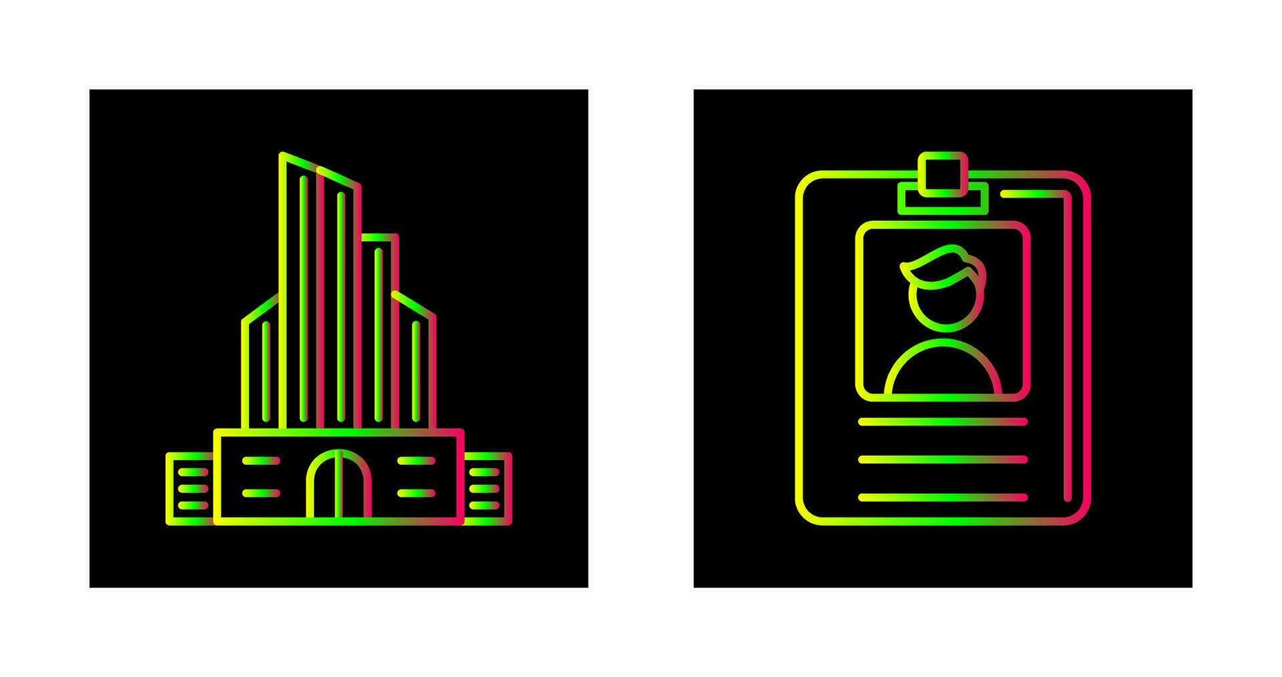 id kort och kontor byggnad ikon vektor