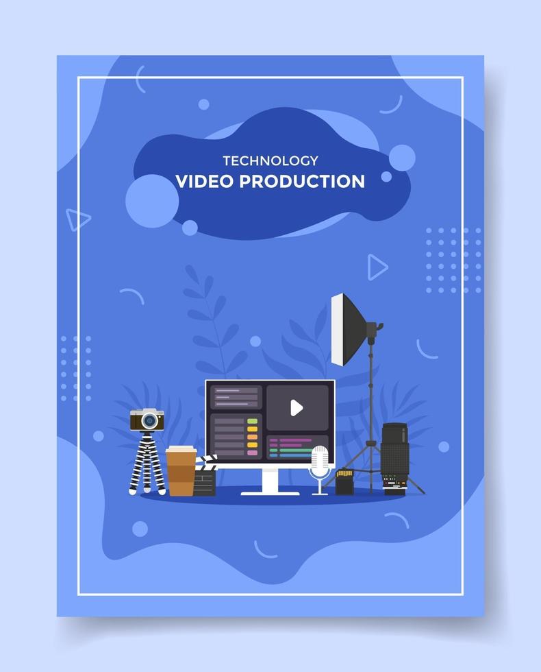 Videoproduktionskonzept für Vorlage von Bannern, Flyern, vektor
