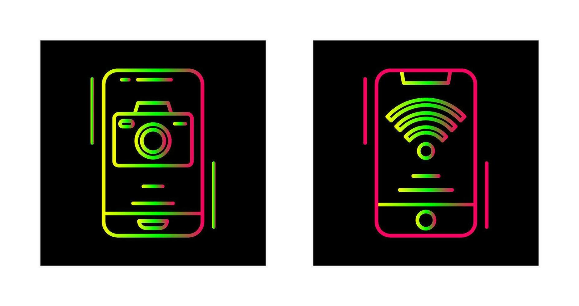 kamera och wiFi signal ikon vektor