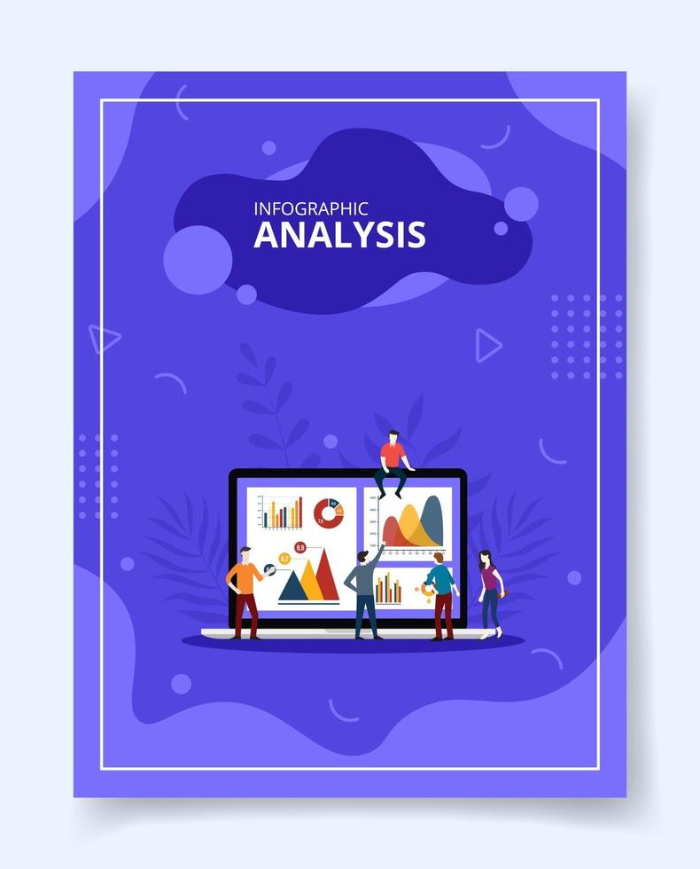 infografisk analys människor analytiskt diagram diagram på bärbar dator vektor