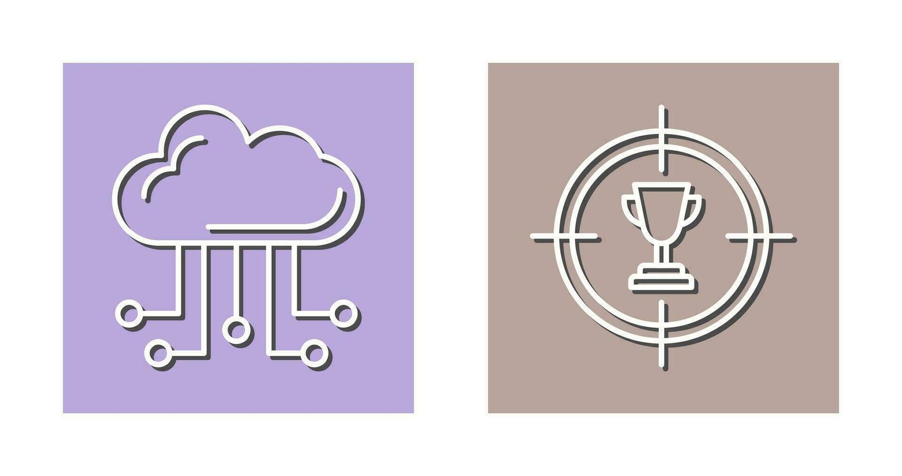 Wolke Computing und Ziel Symbol vektor