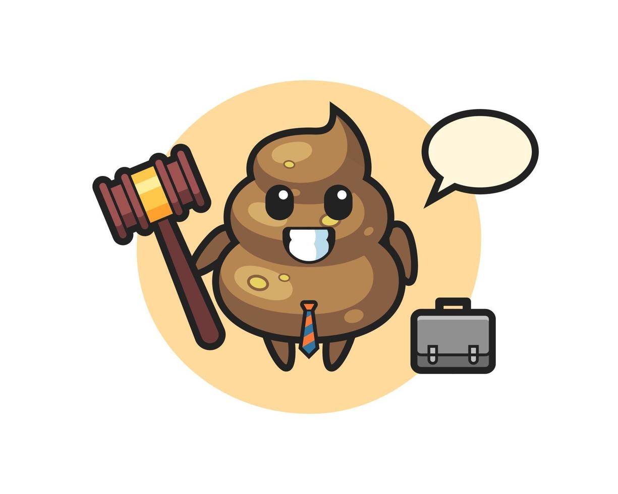Illustration von Poop-Maskottchen als Anwalt vektor