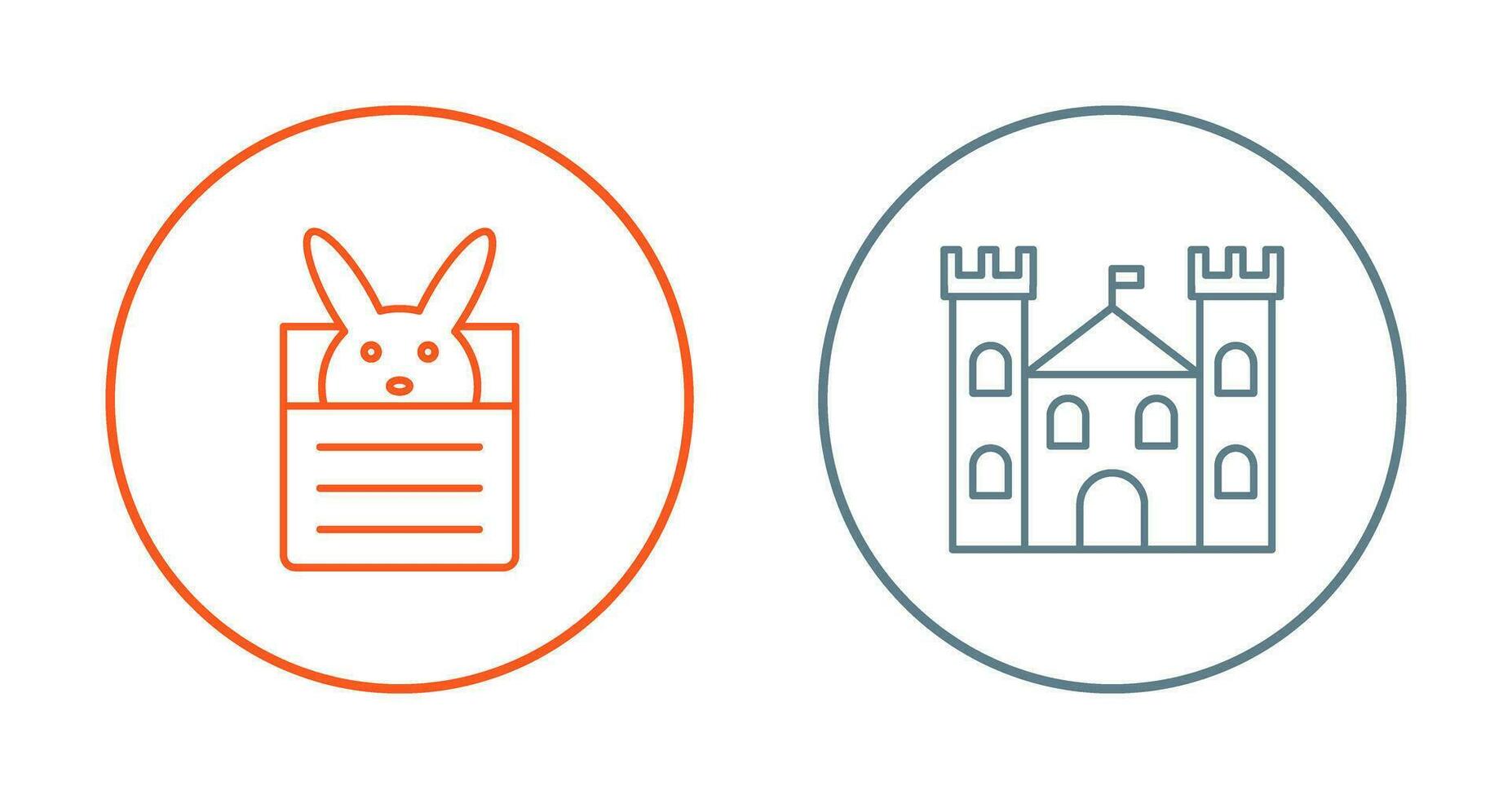 kanin och slott ikon vektor