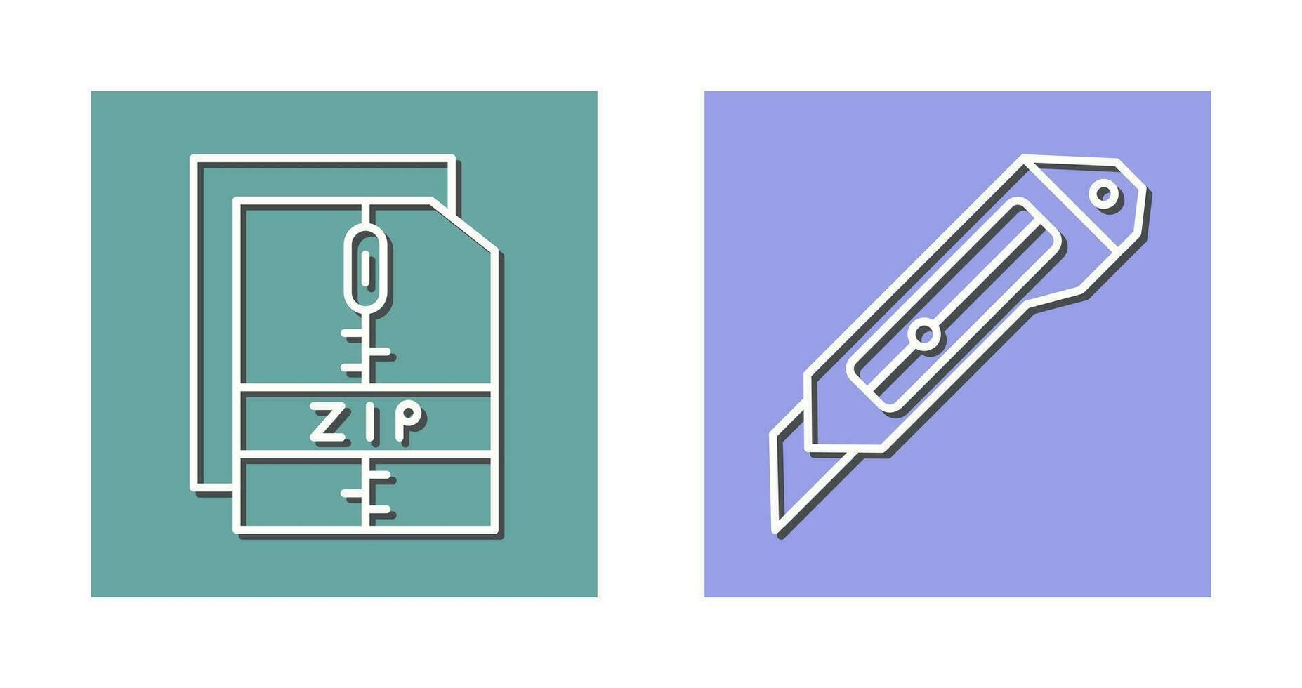 Cutter und Postleitzahl Datei Symbol vektor