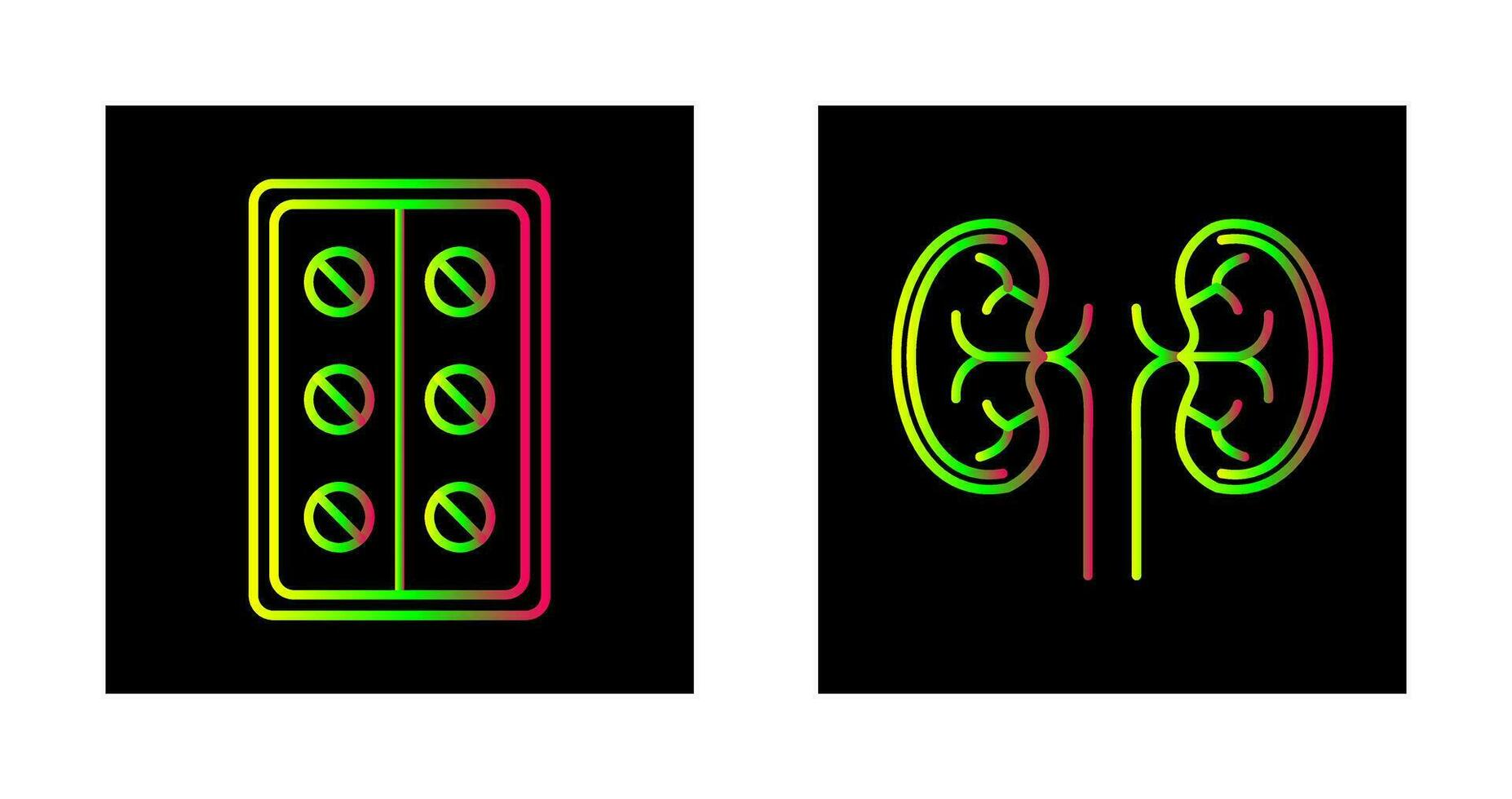 Tabletten und Niere Symbol vektor