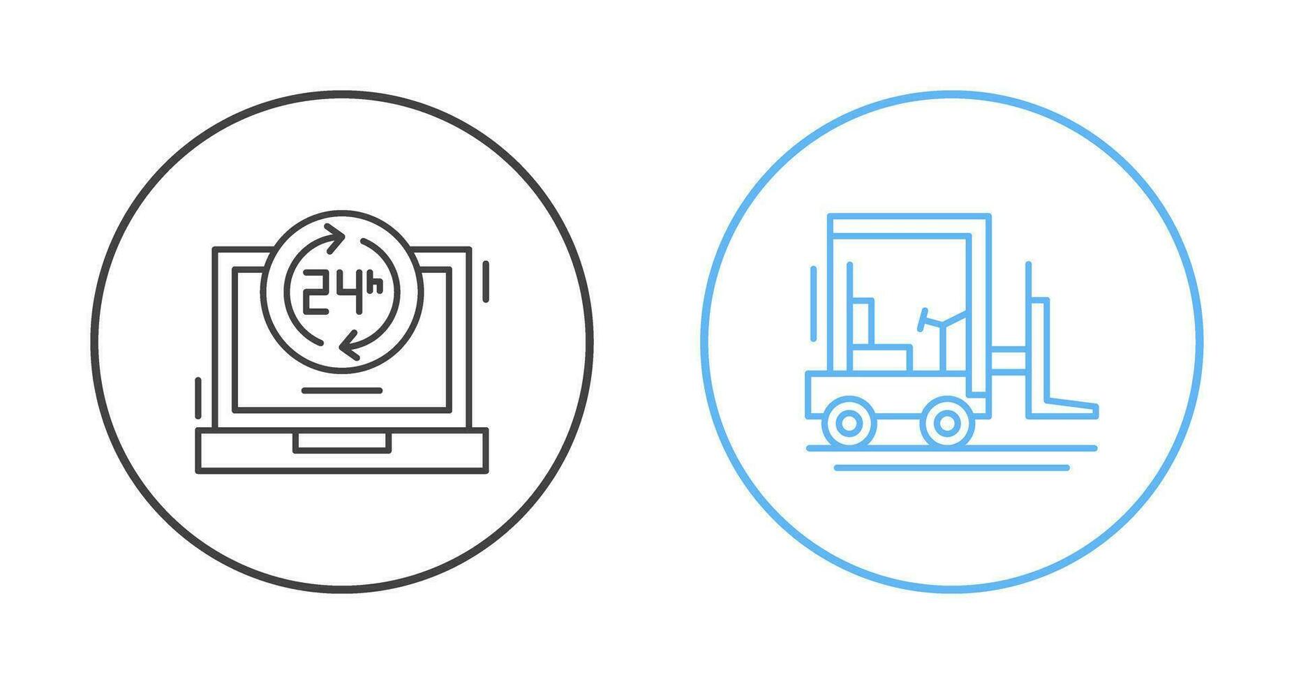 24 Std und Gabelstapler Symbol vektor