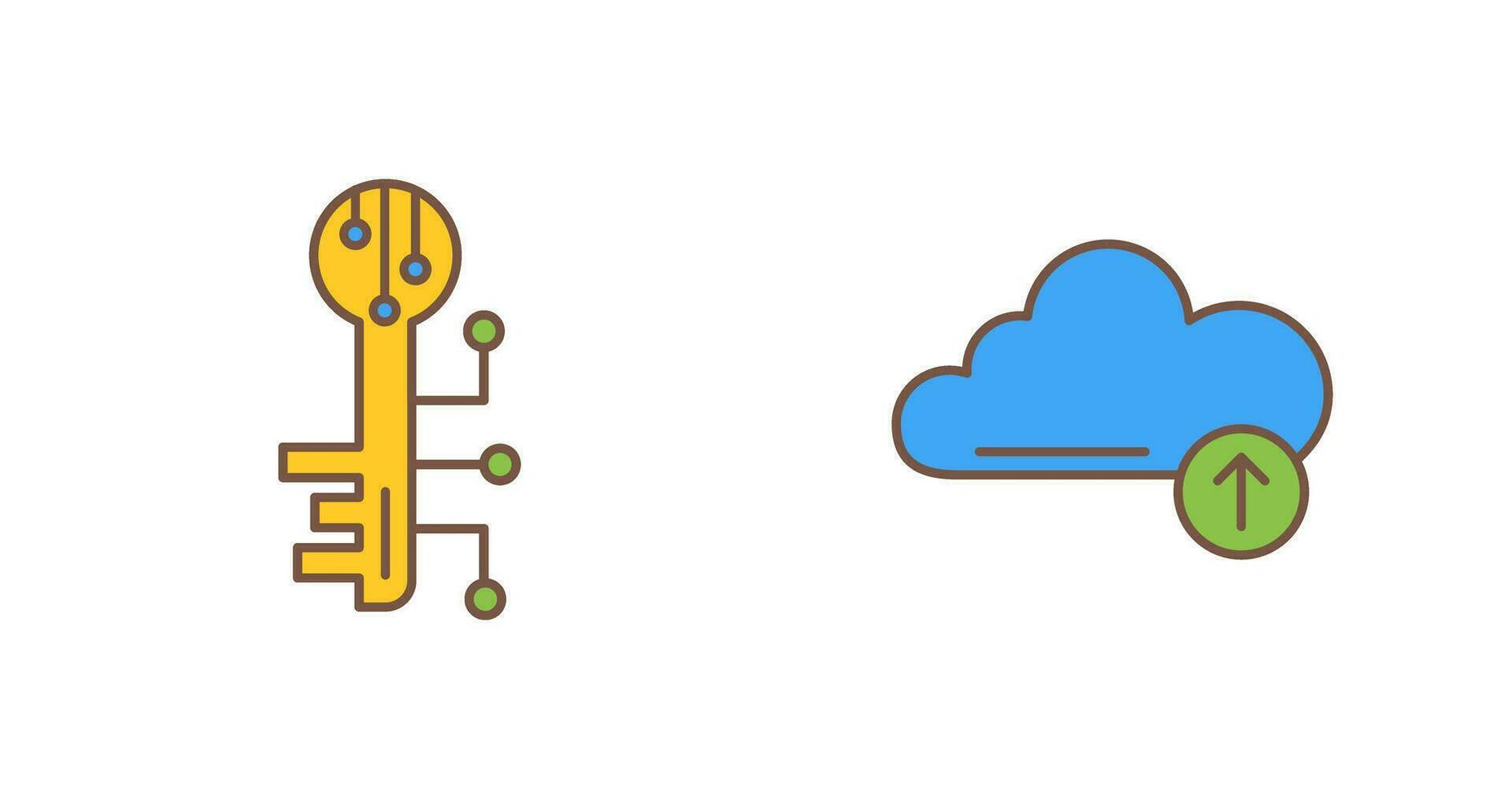 elektronisch Schlüssel und hochladen Symbol vektor