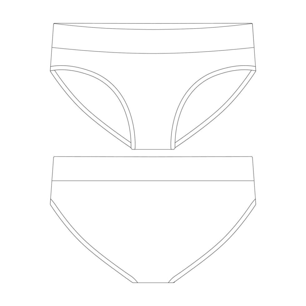 Vorlage nahtlos Bikini Unterwäsche Vektor Illustration eben Design Gliederung Kleidung Sammlung