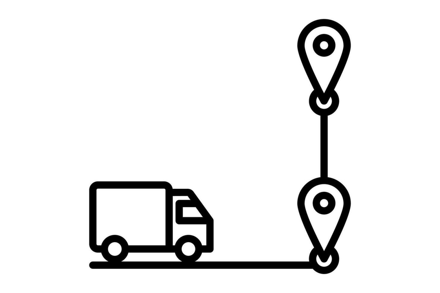 Route Lieferung Symbol. Symbol verbunden zu Lieferung. geeignet zum Netz Grundstück, Anwendung, Benutzer Schnittstellen, druckbar usw. Linie Symbol Stil. einfach Vektor Design editierbar