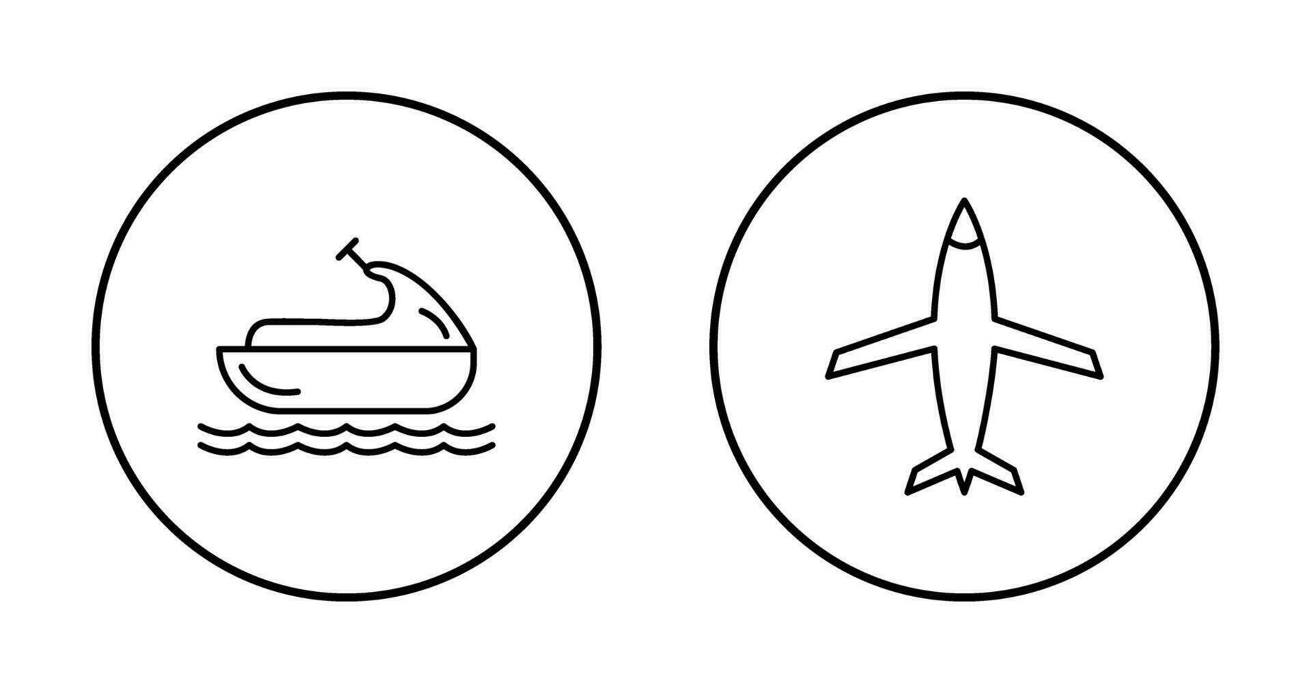 Jet Ski und Flugzeug Symbol vektor