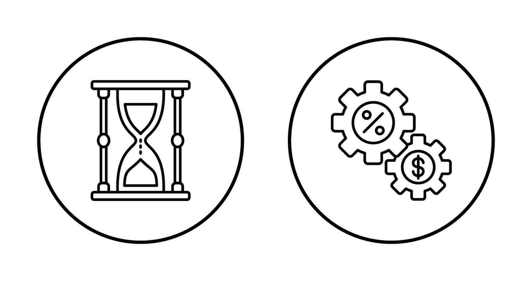 Sanduhr und Kuchen Diagramm Symbol vektor