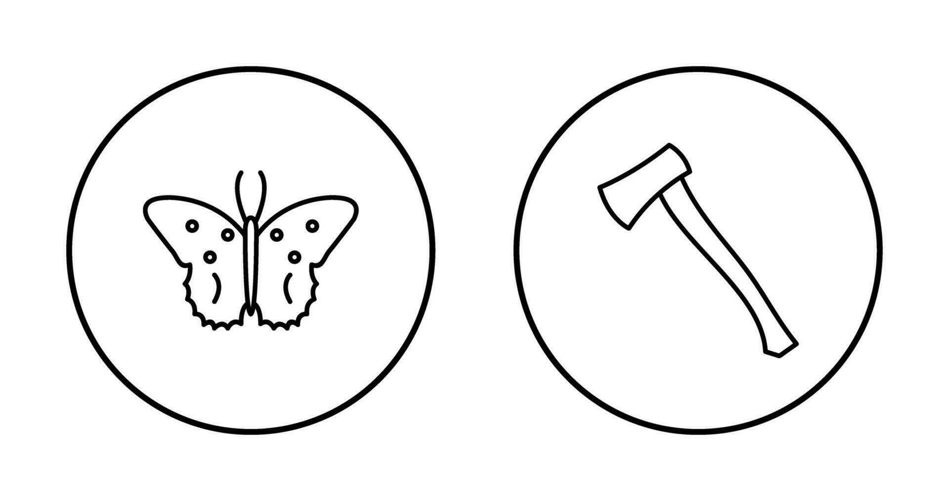 Schmetterling und Holz Cutter Symbol vektor