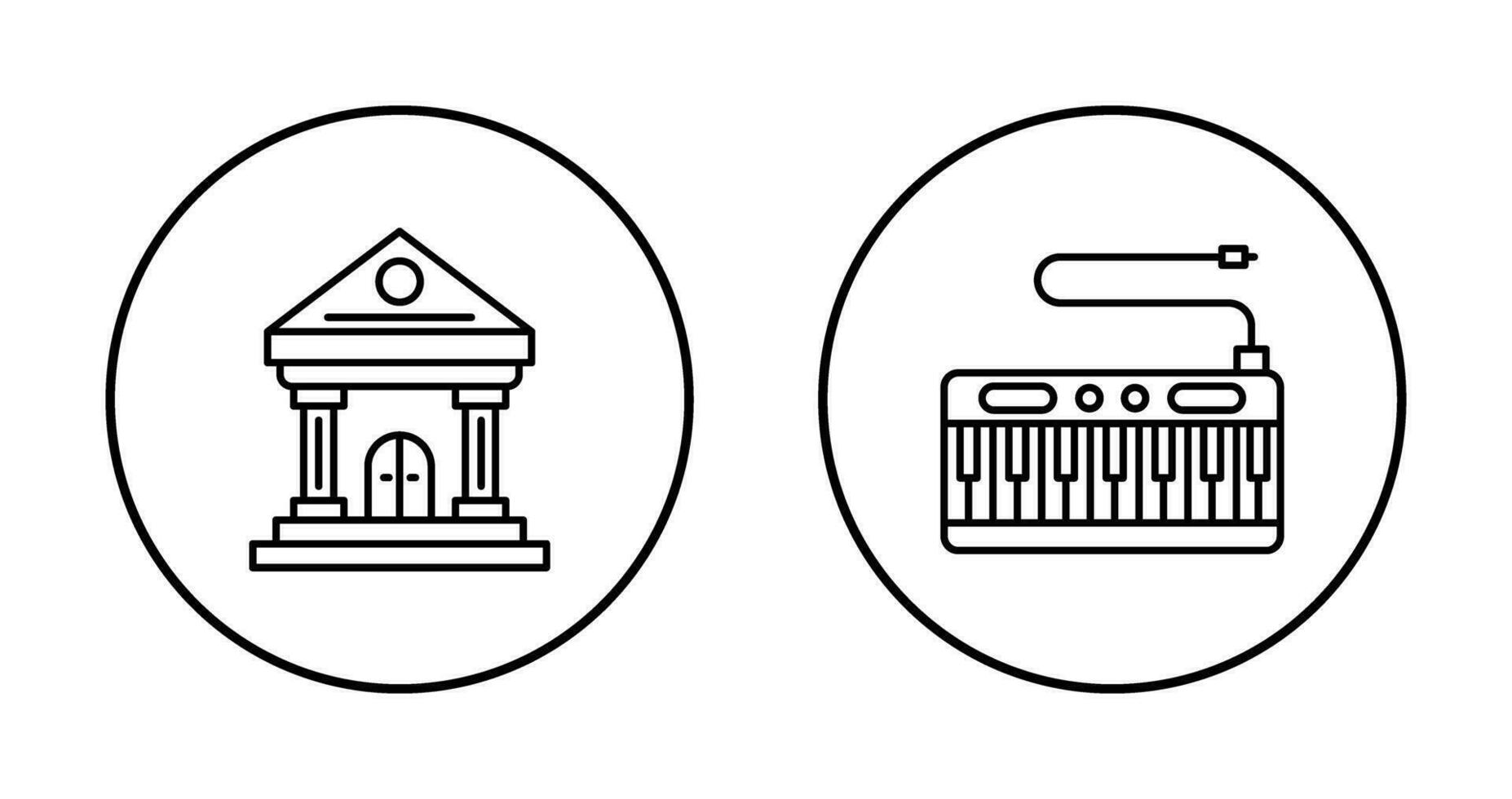 tangentbord och museum ikon vektor