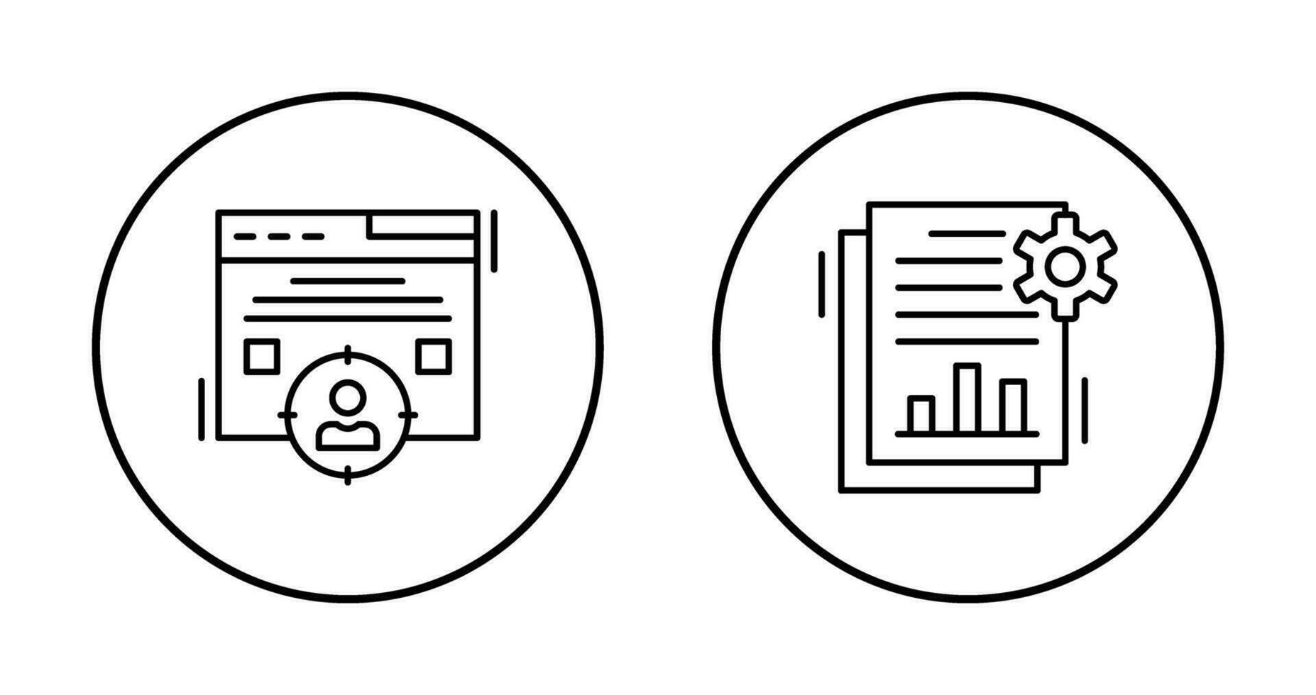 Ziel Publikum und SEO Bericht Symbol vektor