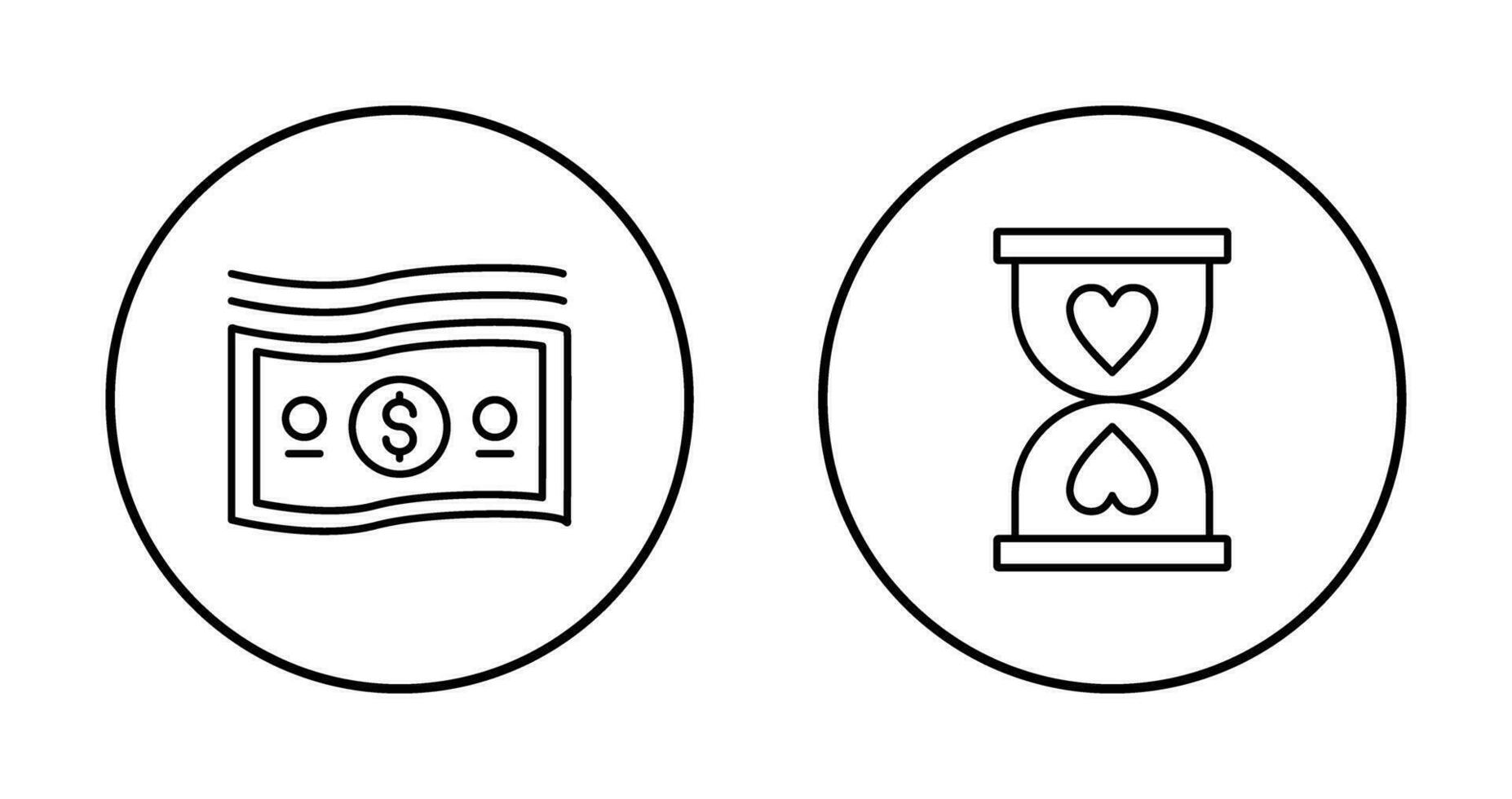 dollar och timglas ikon vektor