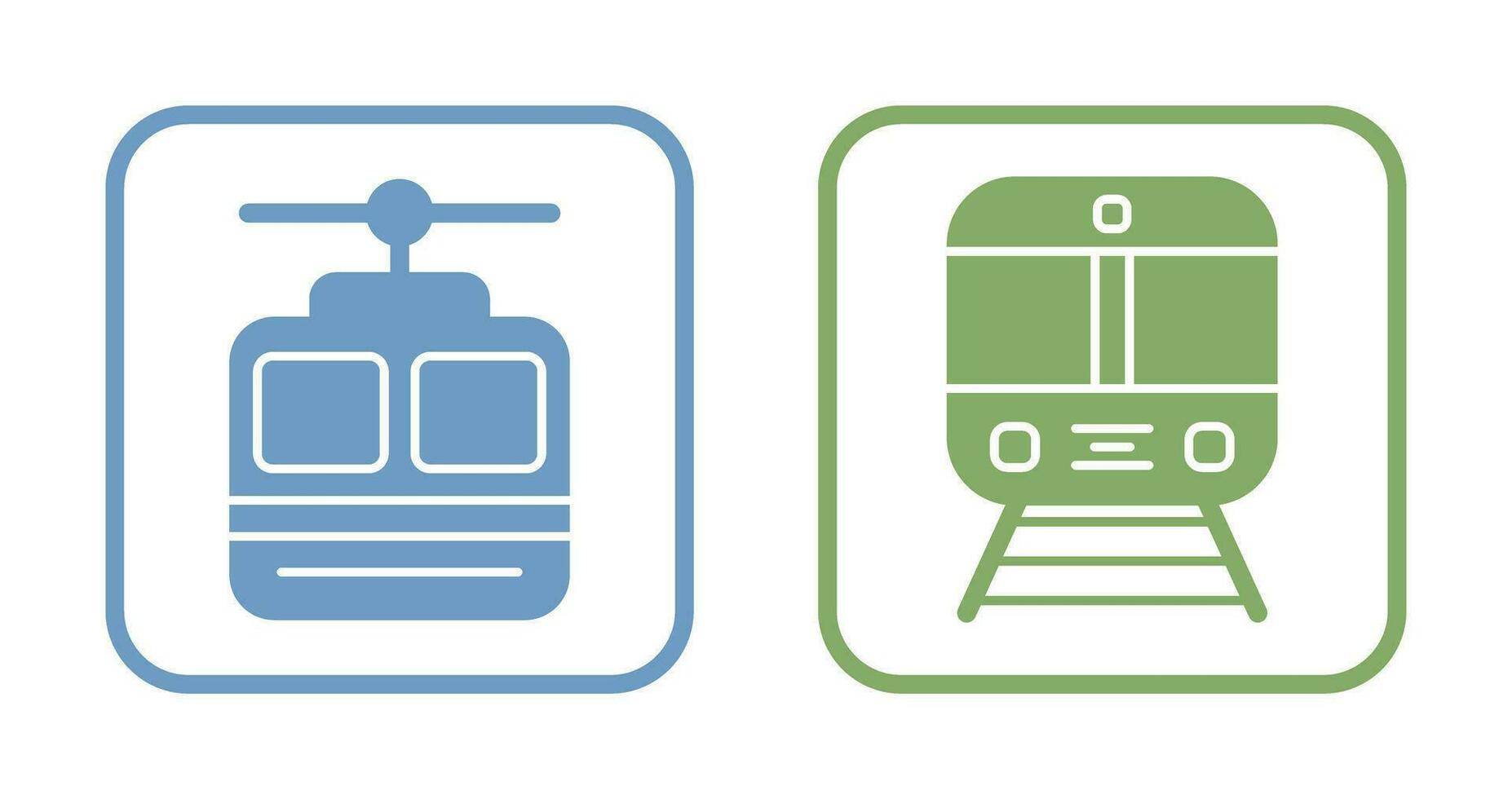 kabel- bil och tåg ikon vektor