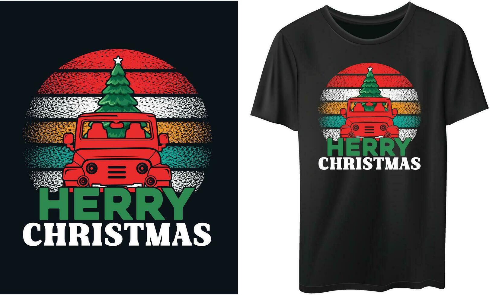 herry Weihnachten Weihnachten T-Shirt Design vektor