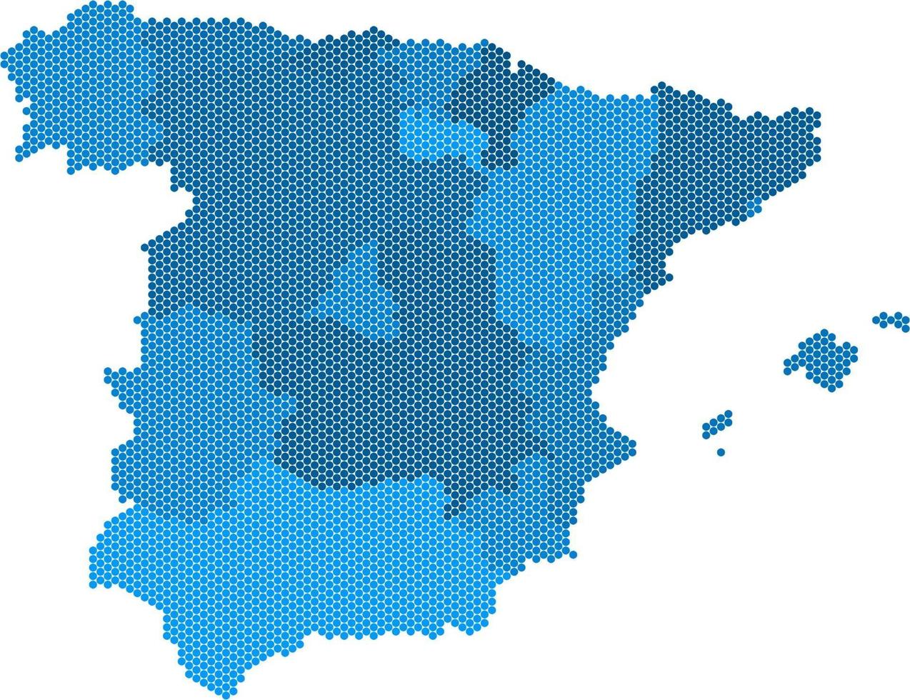 blauer Kreis Spanien-Karte auf weißem Hintergrund. Vektor-Illustration. vektor