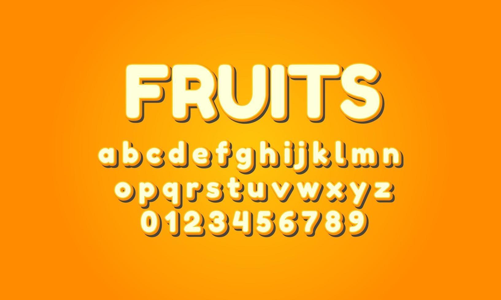 Früchte Schriftart Alphabet vektor