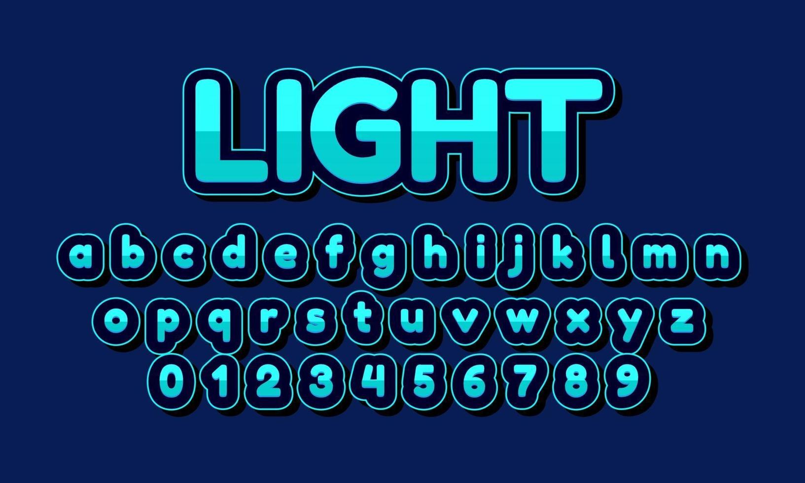 ljus teckensnitt alfabetet vektor