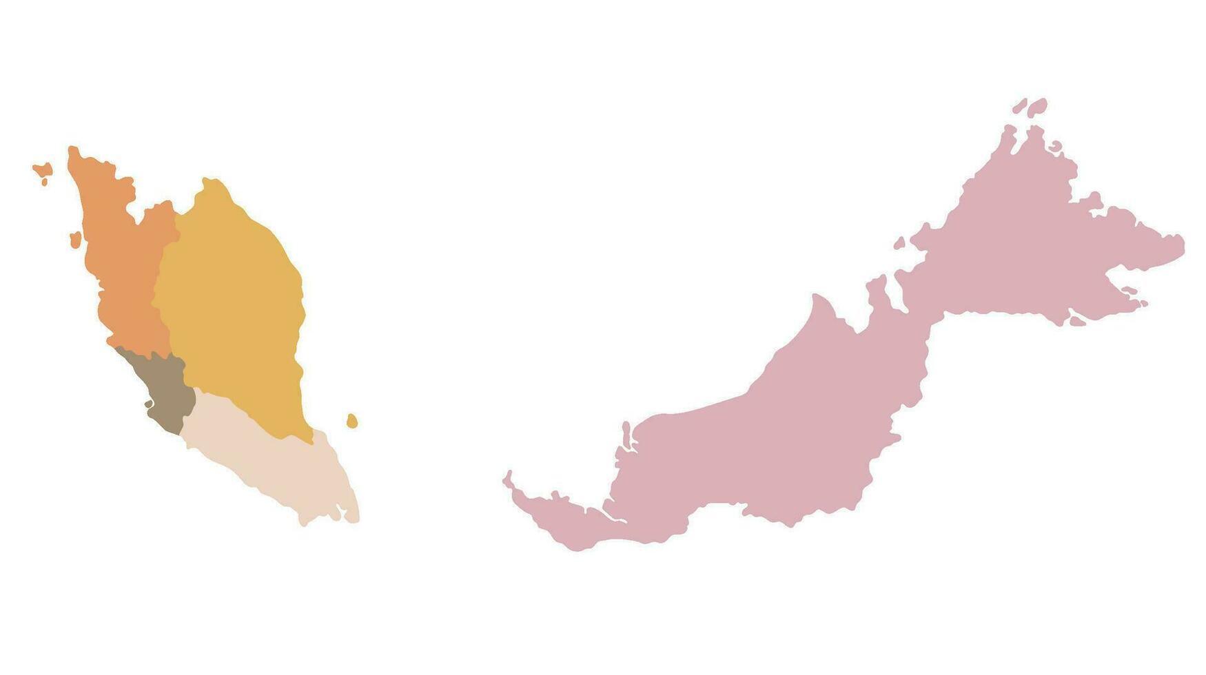 Malaysia Karte mit Main Regionen. Karte von Malaysia vektor