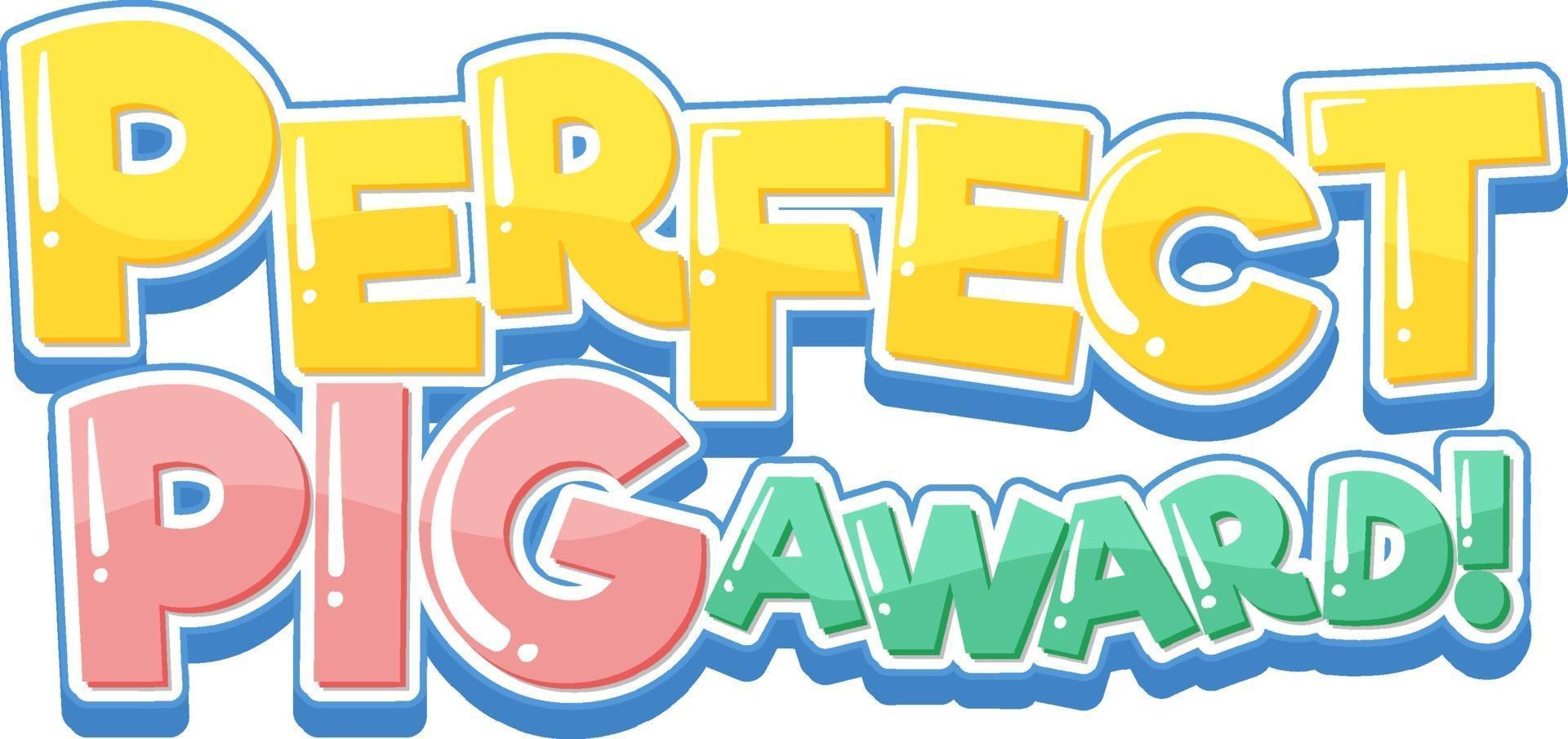 perfektes Schwein-Award-Font-Banner vektor