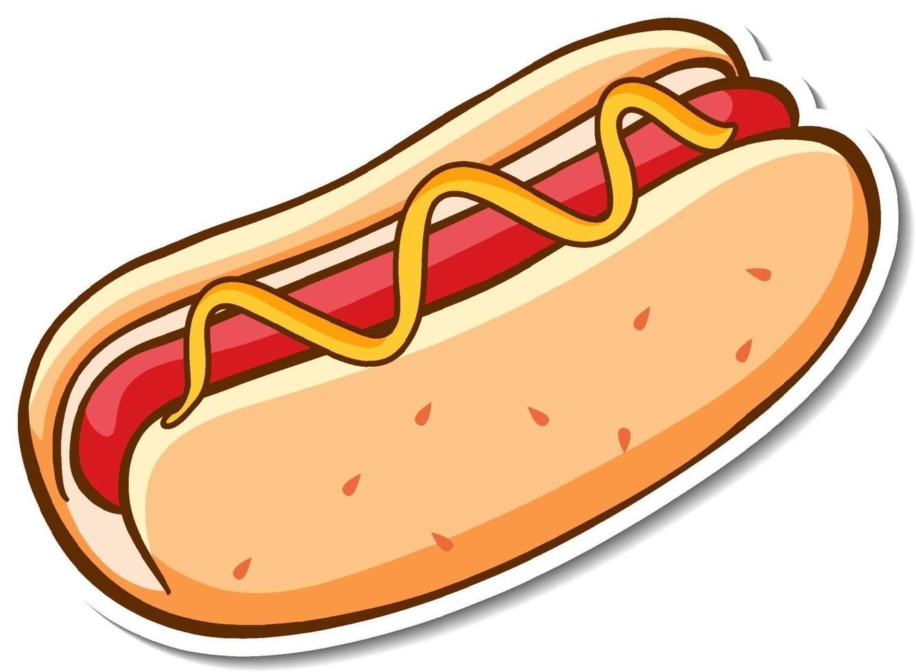 Fast-Food-Aufkleber-Design mit Hot Dog isoliert vektor