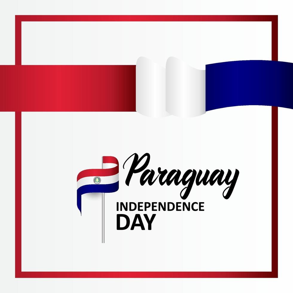 paraguay unabhängigkeitstag grußdesign feiern vektor